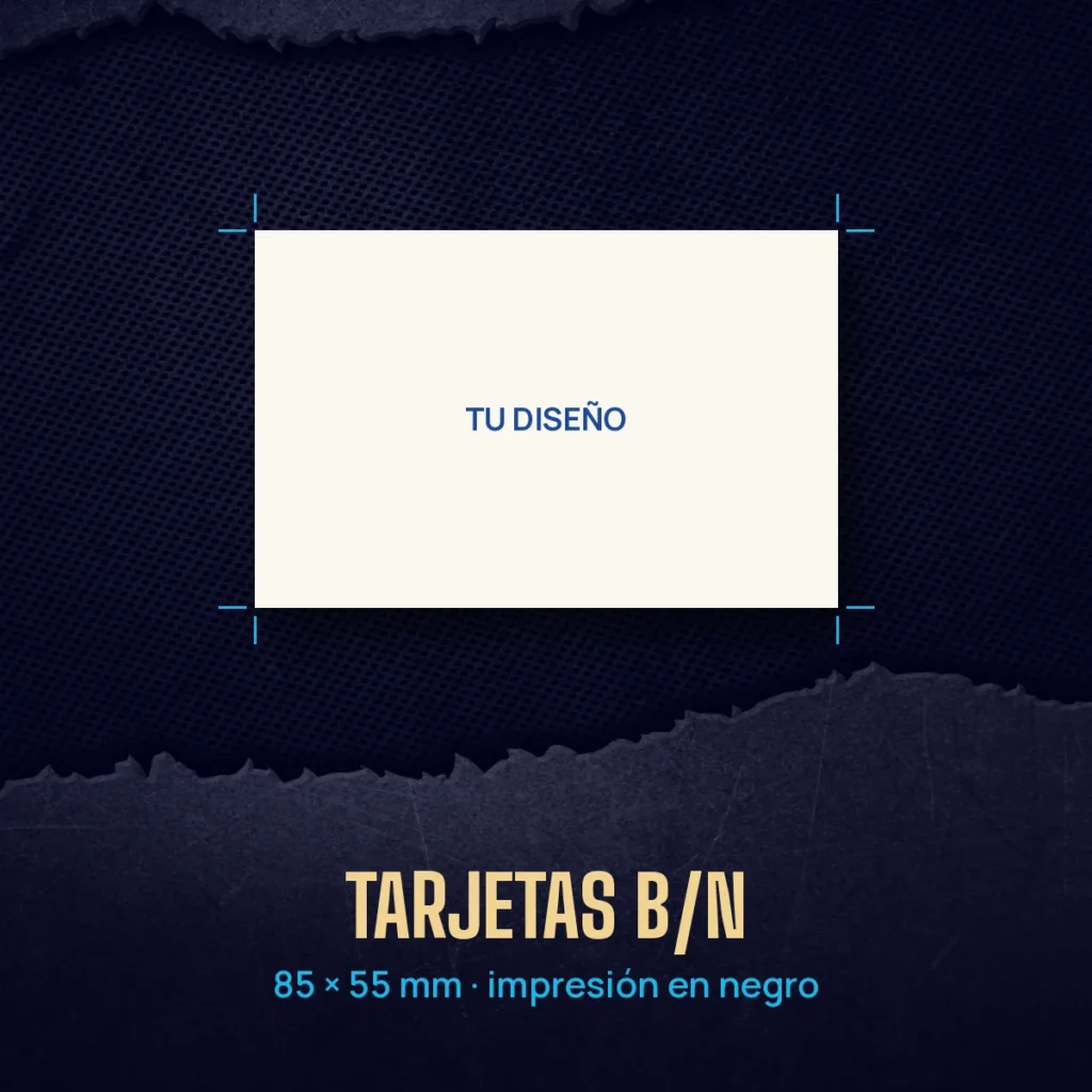 Tarjetas de visita en blanco y negro